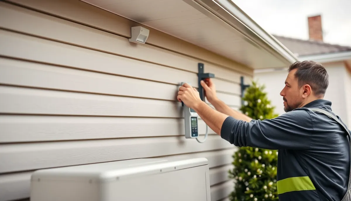 Installation d'une unité extérieure de pompe à chaleur sur un pavillon