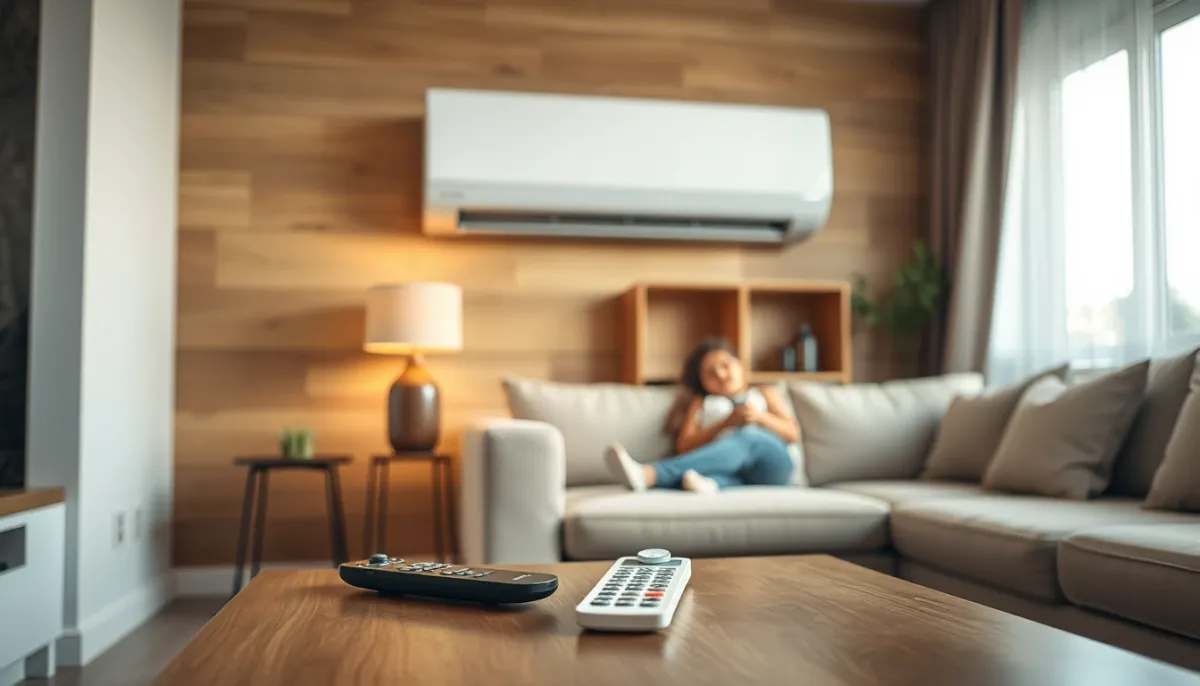 Confort thermique dans un salon grâce à une climatisation réversible entretenue