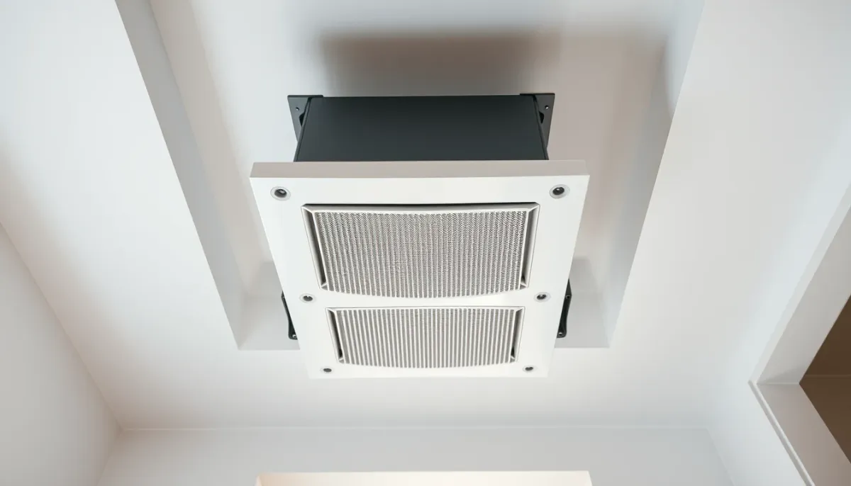 Caisson de VMC double flux installé dans un placard