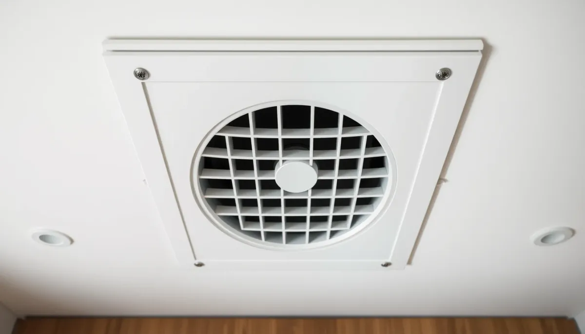 Bouche de ventilation discrète dans un appartement rénové