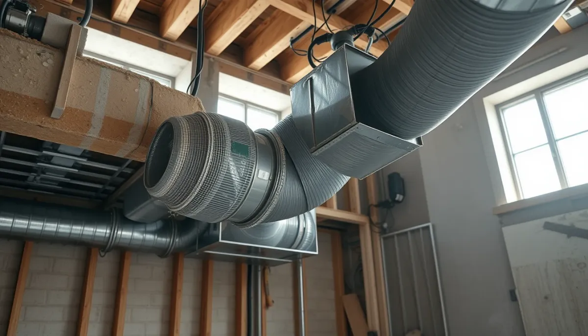 Installation de gaines de VMC double flux en rénovation