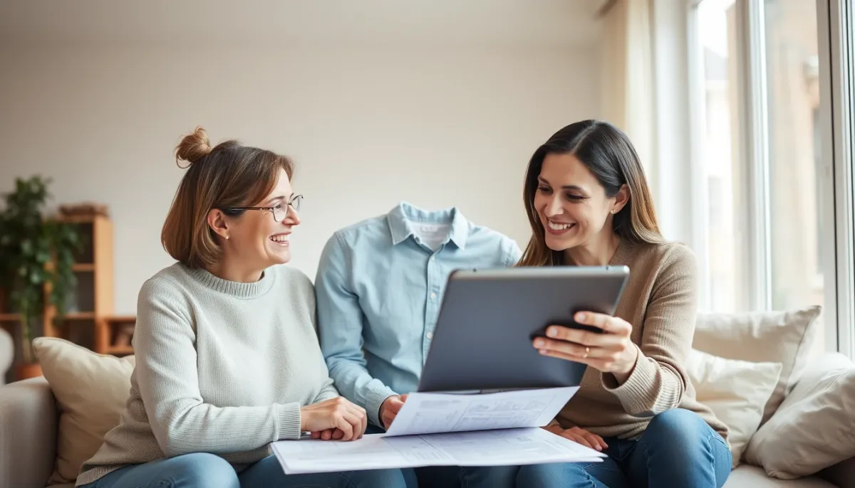 Couple examinant des documents pour l'installation d'un chauffe-eau thermodynamique