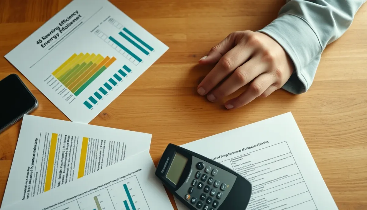 Mains examinant des documents sur les aides et une calculatrice pour le reste à charge