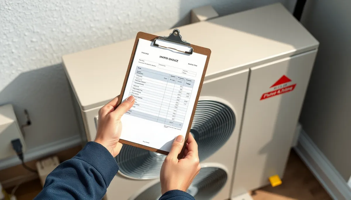 Devis ou facture pour l'installation d'une pompe à chaleur hybride gaz