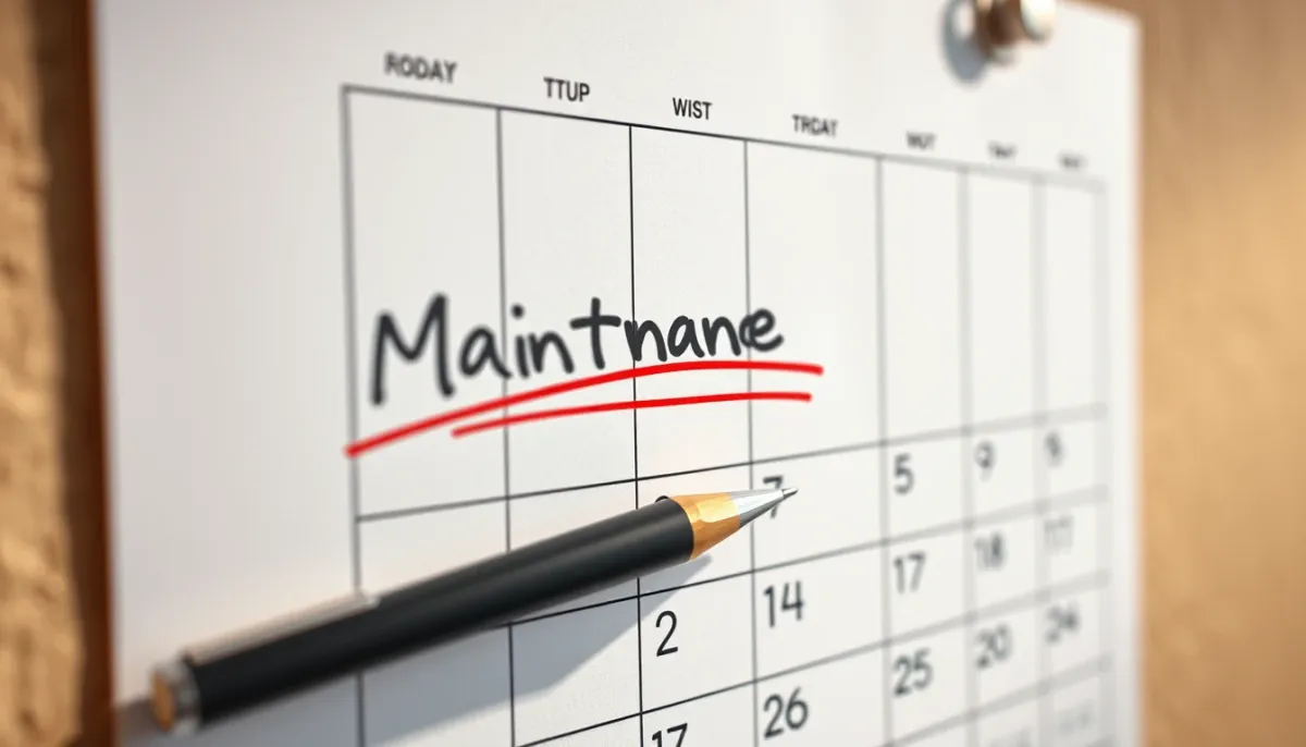 Calendrier avec date d'entretien annuel du ballon thermodynamique marquée