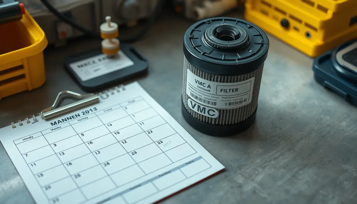 Calendrier d'entretien et filtre de VMC prêts pour le remplacement