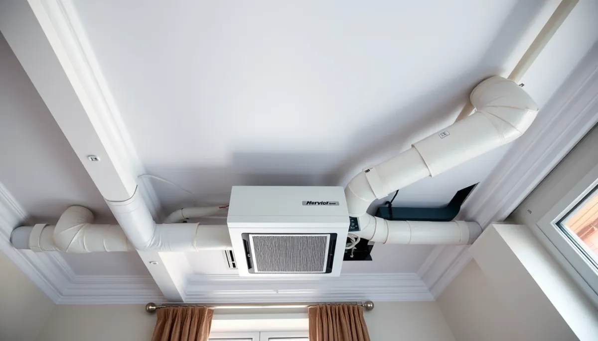 Installation d'une unité intérieure gainable dans un faux plafond d'appartement haussmannien